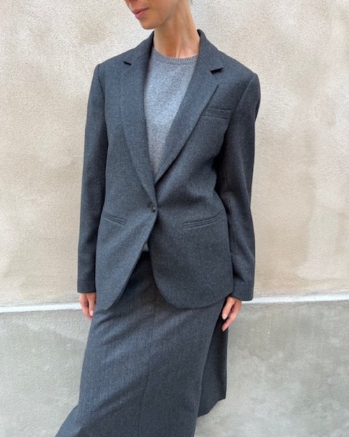 Model billede af Pomandére Flannel Blazer Graphite Grå