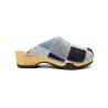 Pack shot af Kunsten Embla Clogs Denim Patchwork på neutral baggrund