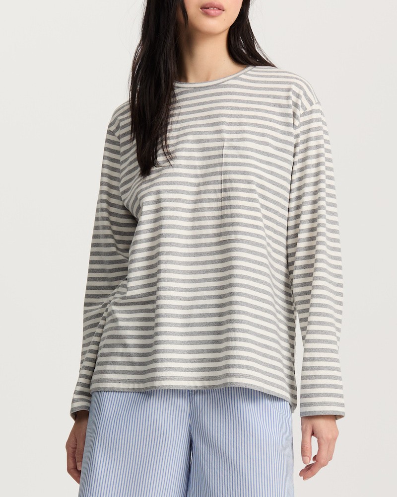 Model billede af Aiayu Circular Tee LS Mix Grey Melange