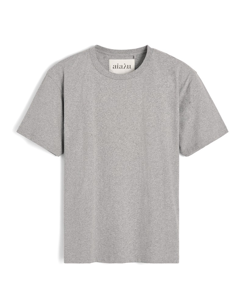 Pack shot af Aiayu Classic Circular Tee Grey Melange