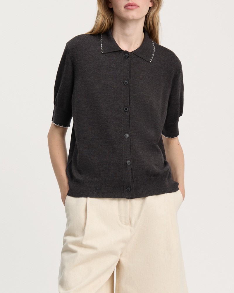 Model billede af Aiayu Disha Polo Dark Brown Melange