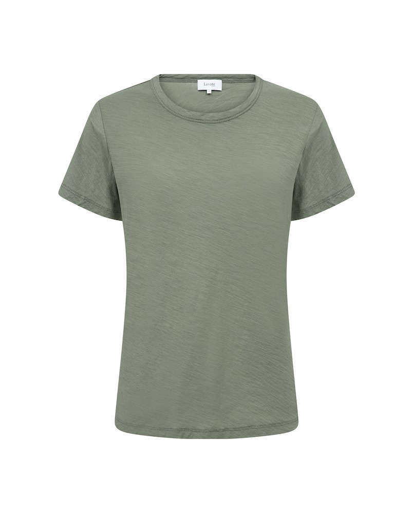 Pack shot af Leveté Room Any 1  kortærmet T-shirt Khaki