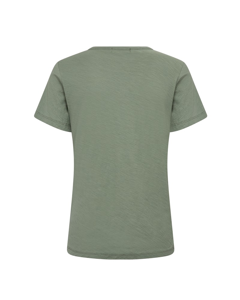 Pack shot af Leveté Room Any 1  kortærmet T-shirt Khaki bagfra