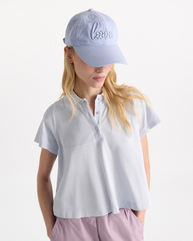 Dorothee Schumacher Baseball Cap Rose Love Baby Blue på model