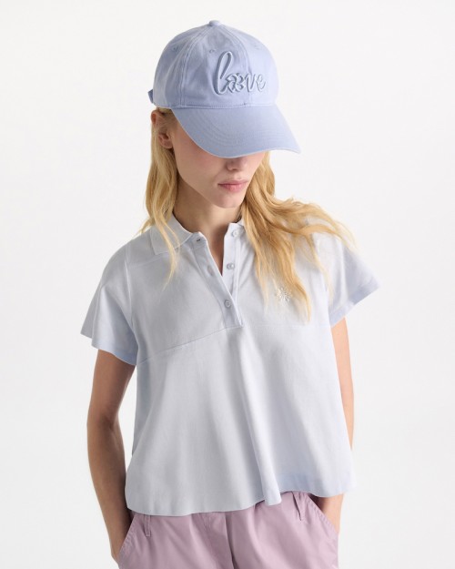Dorothee Schumacher Baseball Cap Rose Love Baby Blue på model