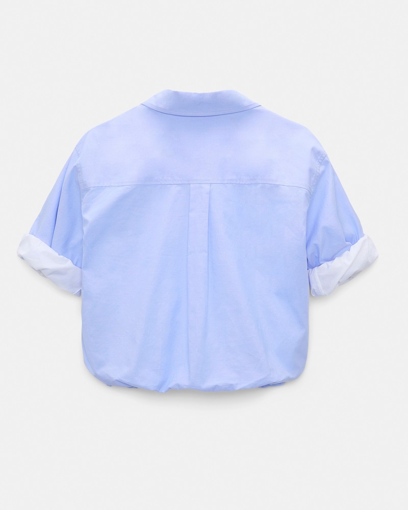Pack shot af Dorothee Schumacher Powerful Ease Shirt Oxford Blue White bagfra