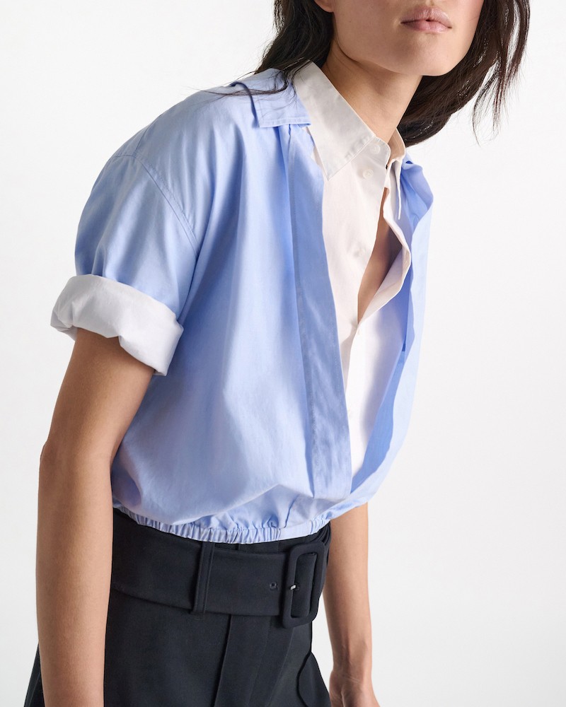 Model billede af Dorothee Schumacher Powerful Ease Shirt Oxford Blue White