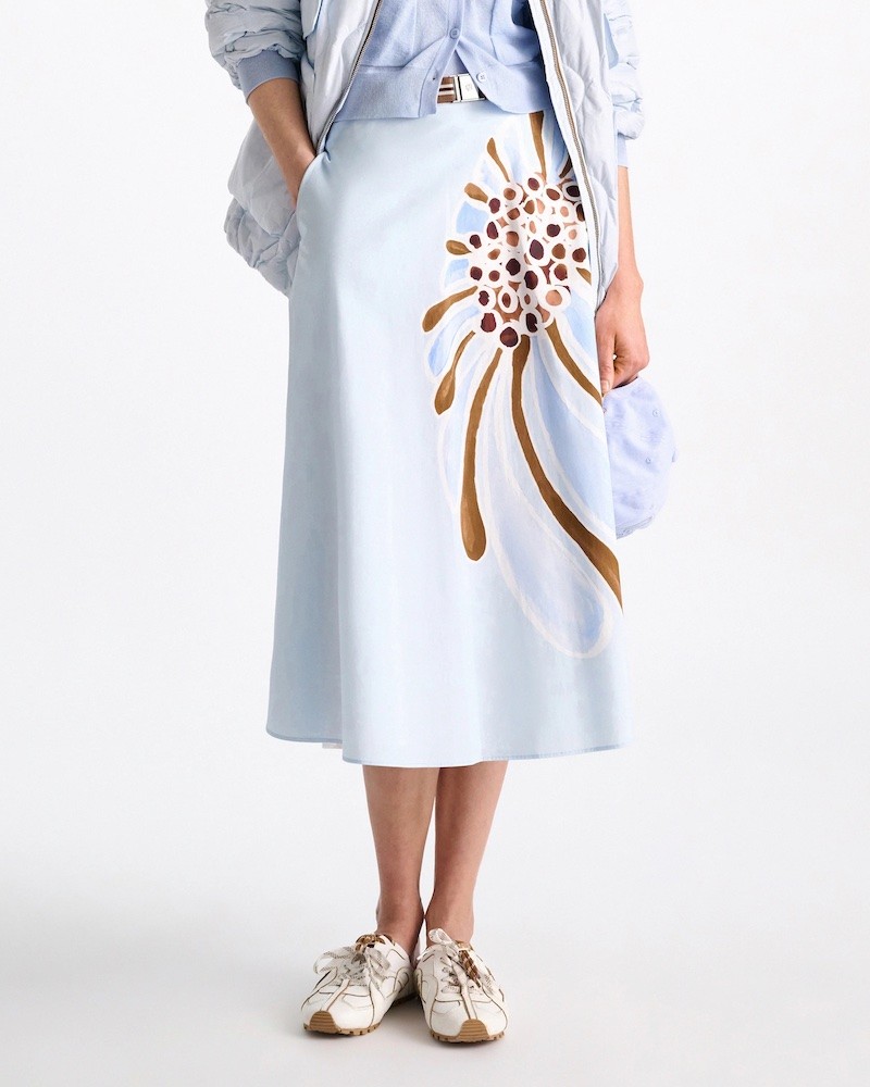 Model billede af Dorothee Schumacher Floral Power Skirt Dream Flower Blue