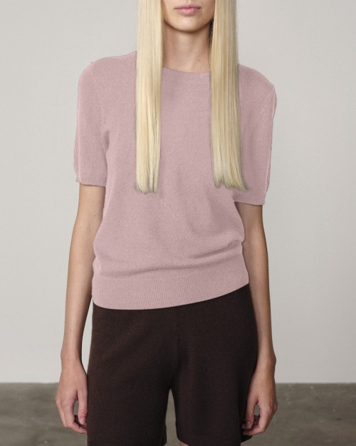 Model billede af Herskind Thora Knit Cashmere T-shirt Soft Pink
