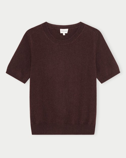 Pack shot af Herskind Thora Knit T-shirt Java Brown på neutral baggrund