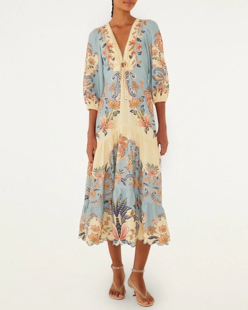 Model billede af Farm Rio Boho Beauty Butter Maxi Dress