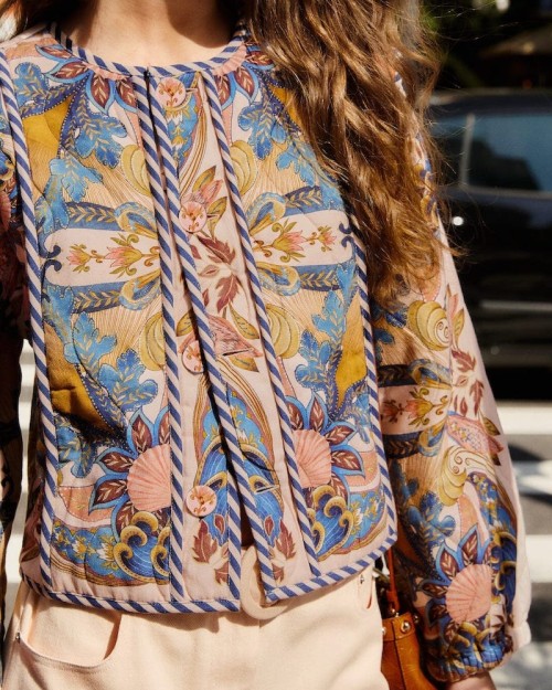 Farm Rio Sea Garden Scarf Jacket Soft Pink