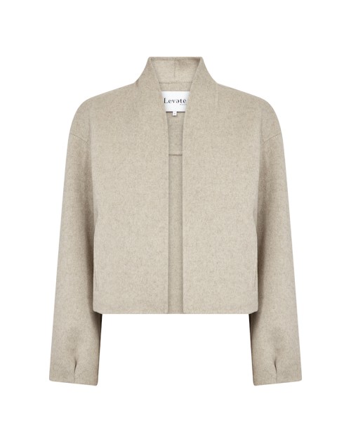 Pack shot af Leveté Room Owa 39 Jacket Beige Melange på neutral baggrund
