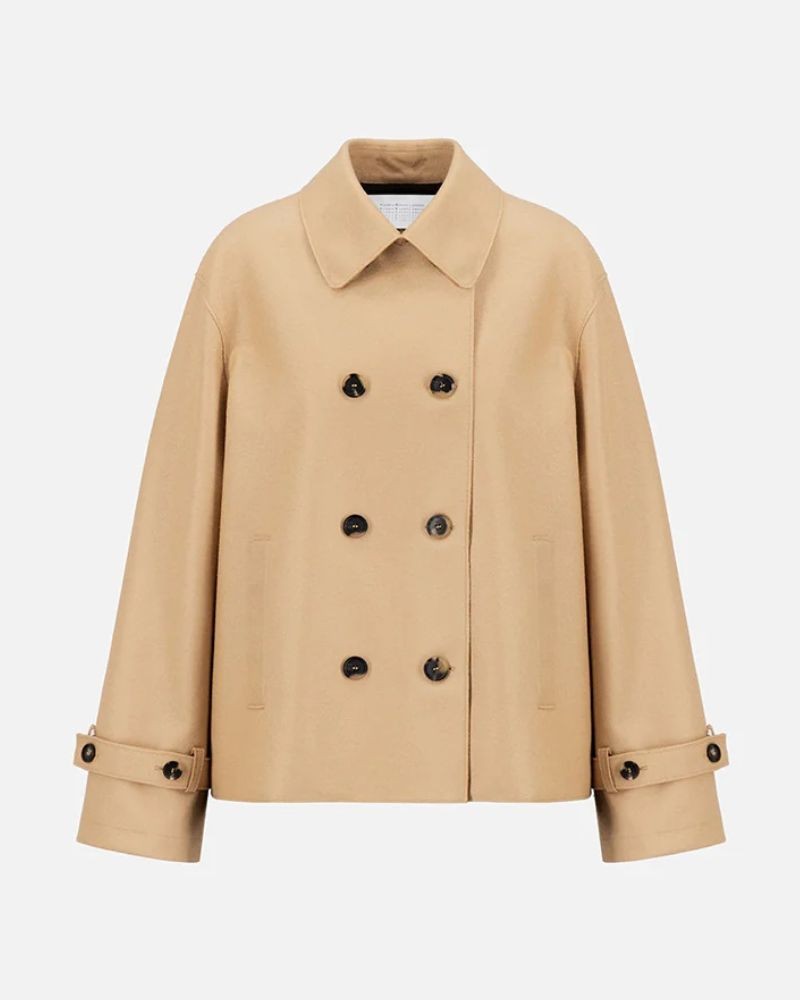 Pack shot af AG2486MLX Harris Wharf London Short Trench Pressed Wool Beige