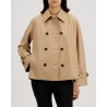Harris Wharf London Short Trench Pressed Wool Beige