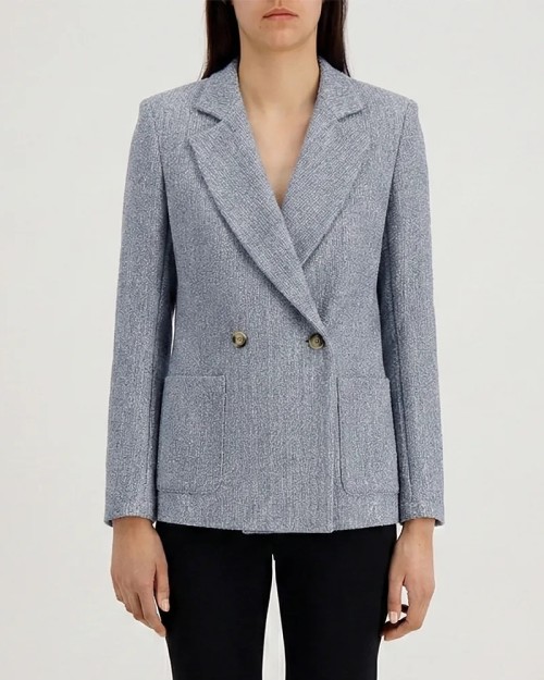 Harris Wharf London Blazer Bicolour Frisé Denim