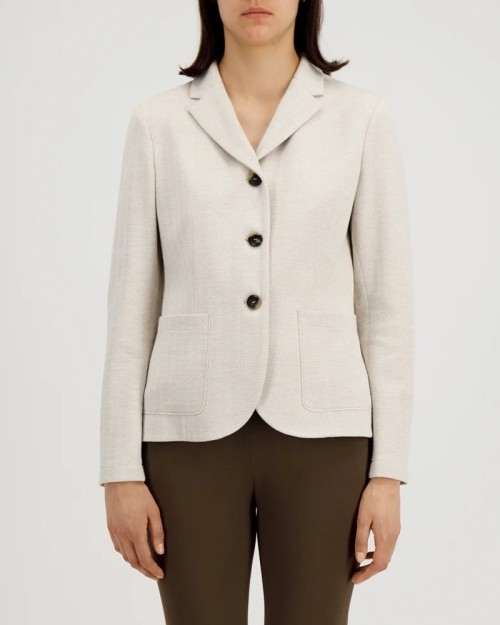 Model billede af Harris Wharf London Blazer Herringbone Loro Piana Cream