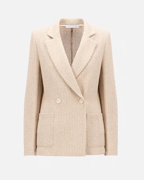 Harris Wharf London Blazer Bicolour Frisé White Beige