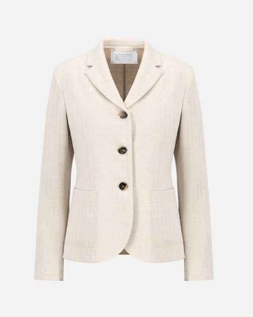 Harris Wharf London Blazer Herringbone Loro Piana Cream