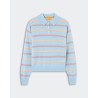 Pack shot af Guest In Residence Collegiate Stripe Polo Clear Sky på neutral baggrund