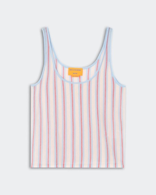 Guest In Residence Fine Stripe Tank Clear Sky Combo