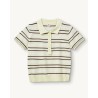 Pack shot af The Garment Madison Button Polo Pastel Yellow/White/Espresso