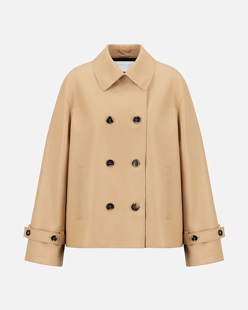 Pack shot af AG2486MLX Harris Wharf London Short Trench Pressed Wool Beige