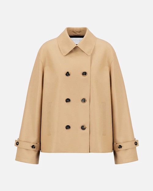 Pack shot af AG2486MLX Harris Wharf London Short Trench Pressed Wool Beige