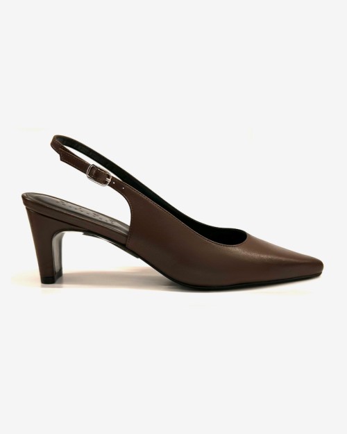 Dico Liz Slingback Calfskin Dark Brown