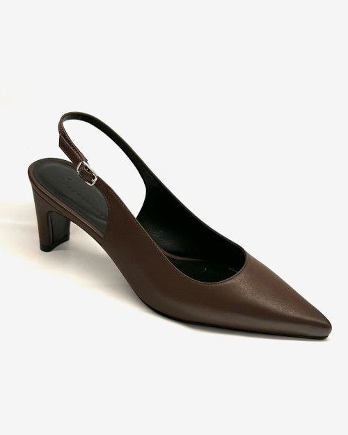 Dico Liz Slingback Calfskin Dark Brown