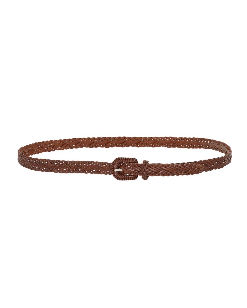 Pack shot af Plissé Copenhagen Gyda Belt Cognac på neutral baggrund