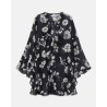 Pack shot af Dorothee Schumacher Floral Daydream Blouse Navy Shell på neutral baggrund