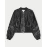 Pack shot af Herskind Dario Leather Jacket Black på neutral baggrund