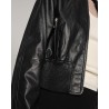 Close up af Herskind Dario Leather Jacket Black