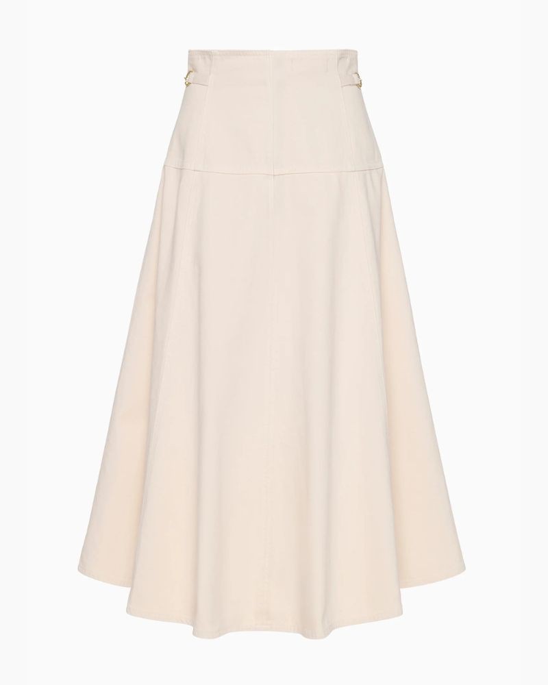 Pack shot af Ulla Johnson The Brigette Midi Skirt Cowrie på neutral baggrund