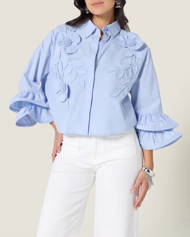 Model billede af Scarlett Poppies Siena Top Windsurfer Blue