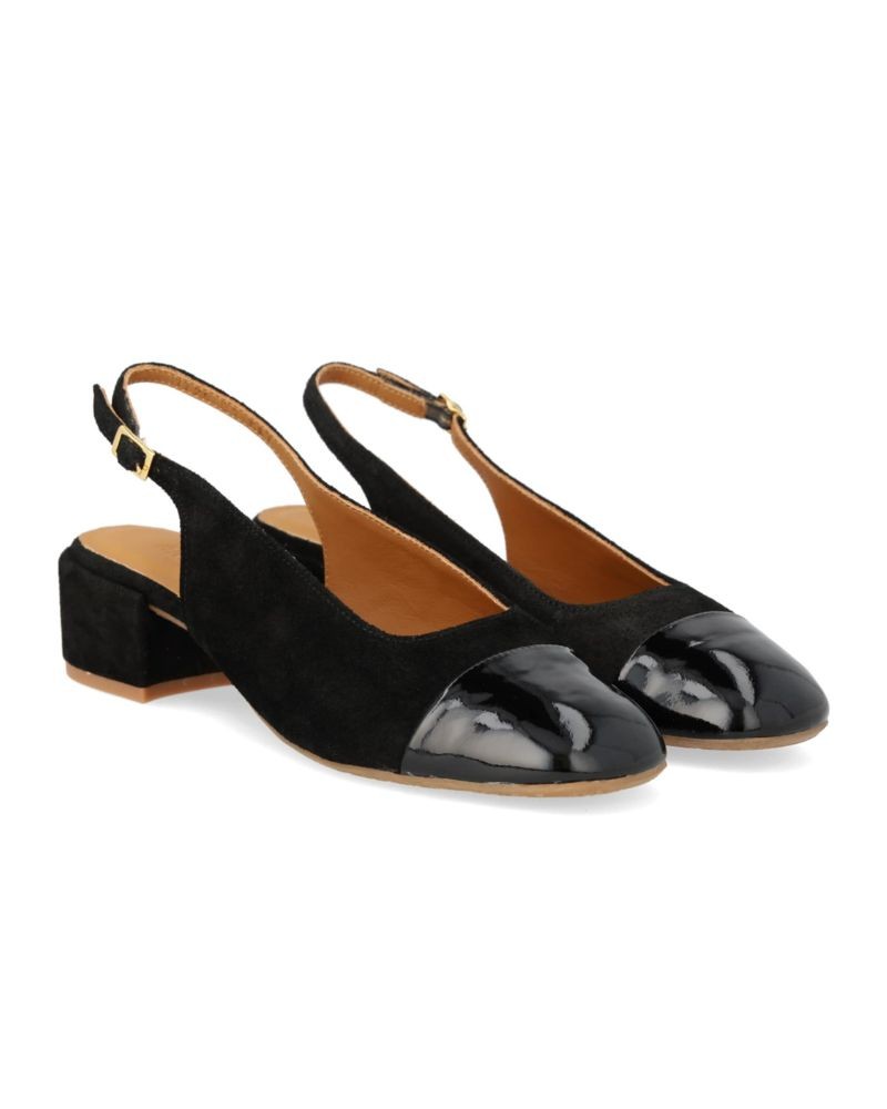 Pack shot af Angulus 1729 High-Heeled Slingback Ballerina Black