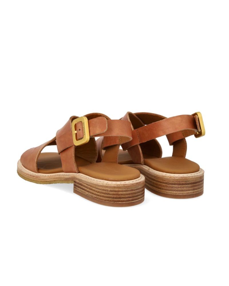 Angulus 5877 Sandal Messingspænde Cognac