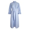Pack shot af Britt Sisseck Beel Dress Linen Blue lyseblå hørkjole med bælte