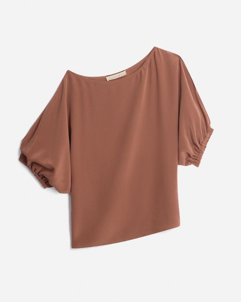 Pack shot af Vanessa Bruno Gul Silk Top Havane