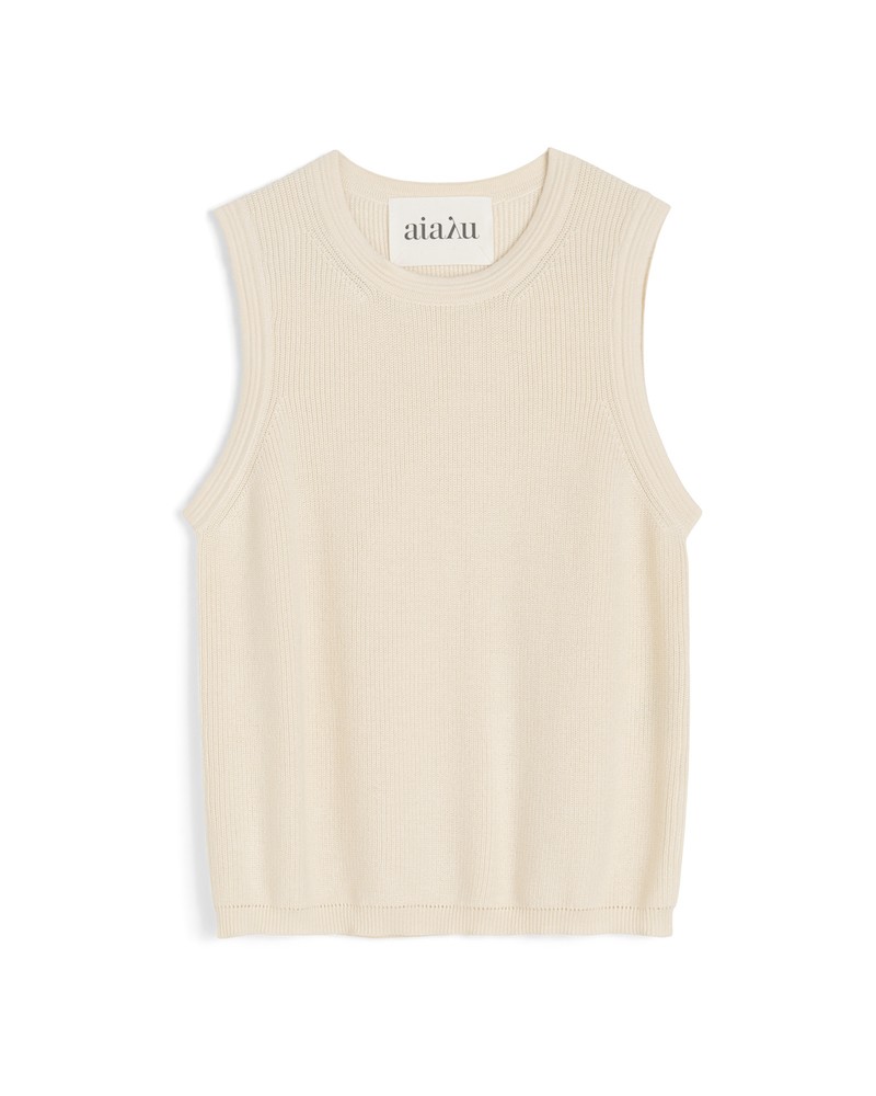 Pack shot af Aiayu Esha Knit Top Pure Ecru