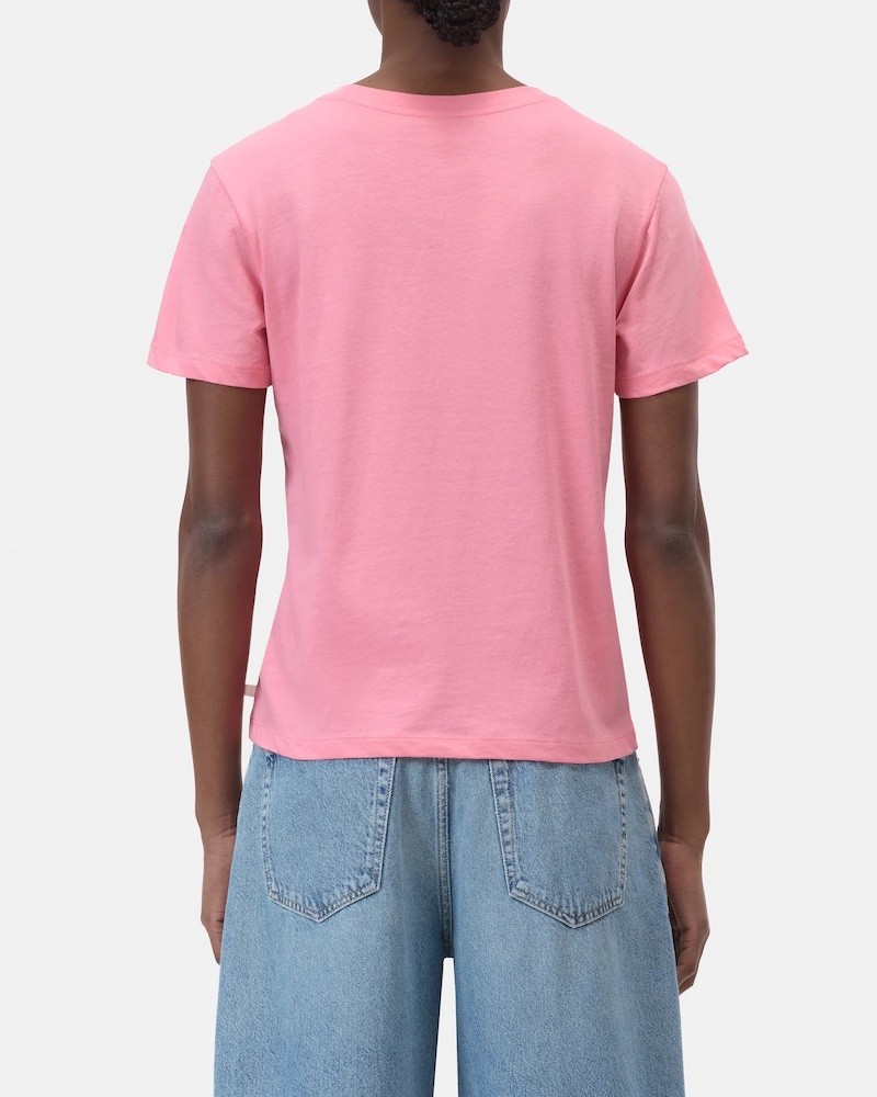 Closed Basic T-Shirt Peony Pink på model set bagfra