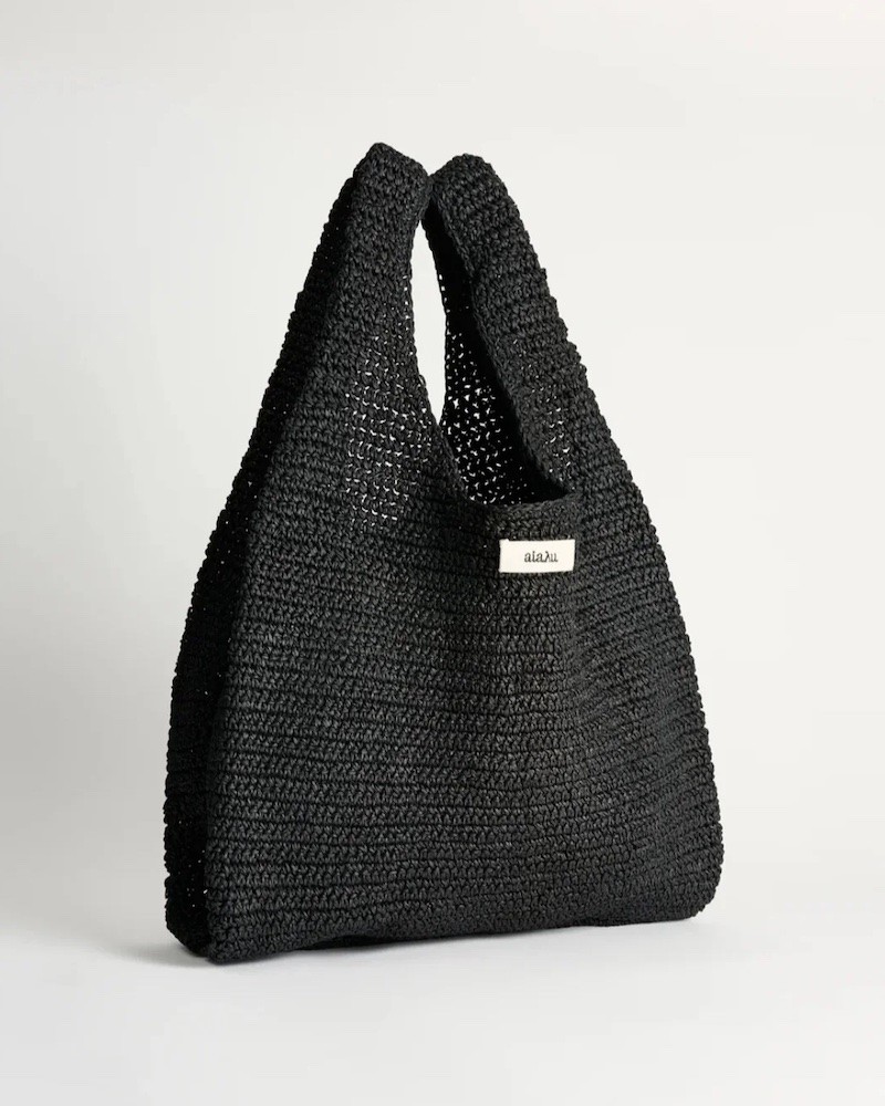 Pack shot af Aiayu Sophia Straw Bag Medium Black