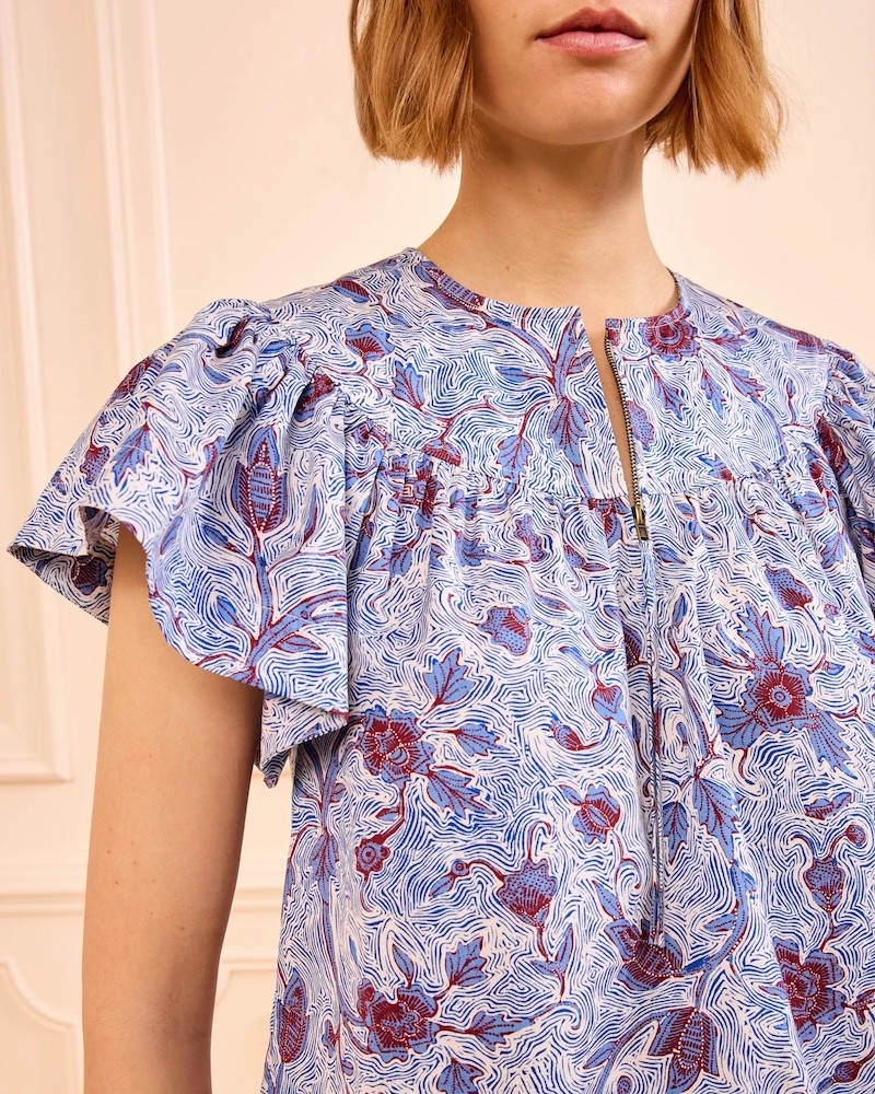 Close up af Ulla Johnson Perline Cotton Blouse Gardenia