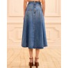 Model billede af Ulla Johnson The Brigette Skirt Danube bagfra