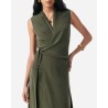 Close up af Vanessa Bruno Faye Silk Dress Khaki