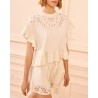 Model billede af Ulla Johnson Mariana Peplum Top og Vedi shorts