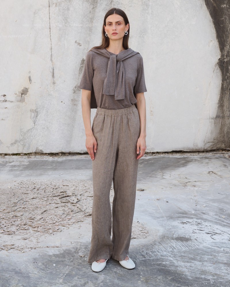 Image billede af Leveté Room Naja 7 Pants Brown Melange