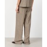 Leveté Room Naja 7 Pants Brown Melange på model bagfra