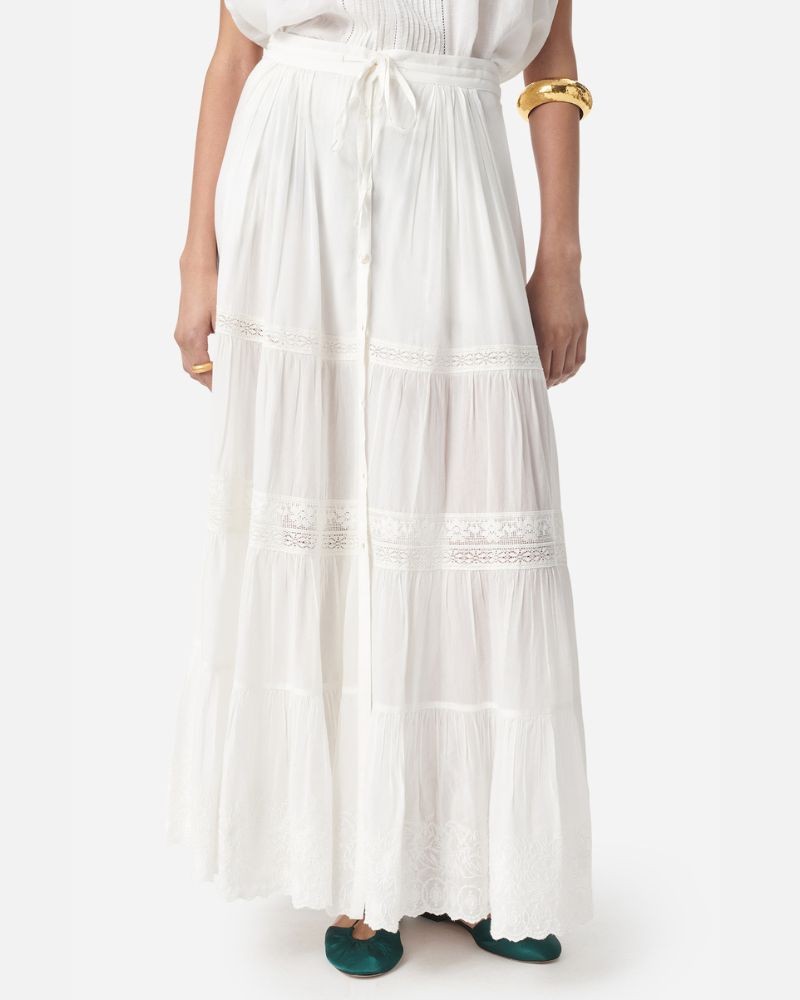 Model billede af Vanessa Bruno Caravelle Skirt Blanc Hvid